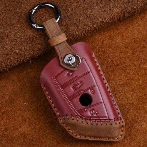 Leather Car Key Case Cover Fob for BMW 2 3 5 7 Series 6GT X1 X3 X5 X6 F45 F46 G20 G30 G32 G11 G12 F48 G01 F15 F85 F16 F86