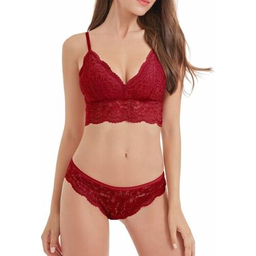 Lace Bralette Top Womens Underwear Set Sexy Seamless Lingerie Women Set Push Up Wireless Bra And Panties Set Female Kit Bra Set