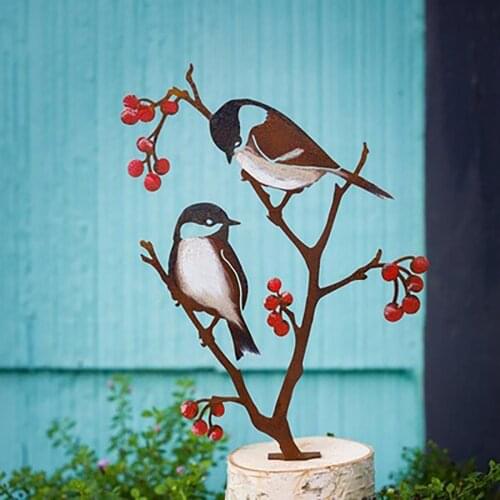 Metal Bird Ornaments Bird Silhouette Garden Art for Home Garden Yard Decoration