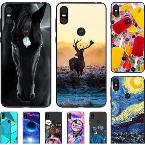 Fashion Bumper Cute Case For Motorola One 2018 XT1941 One Power XT1942 P30 Play Note Case Soft Silicone Cat Horse Flower Cover