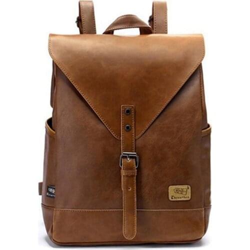 Fashion Unisex Shoulder Backpack Leather Business Bag Large Laptop Bag Women Backpack Travel Large Capacity Bag Men Bags