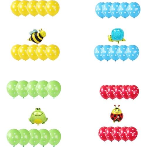 Insect bee snail ladybug animal polka dot balloon Happy Birthday Party Decoration Baby Shower Kids Toy Boys Girls Gift