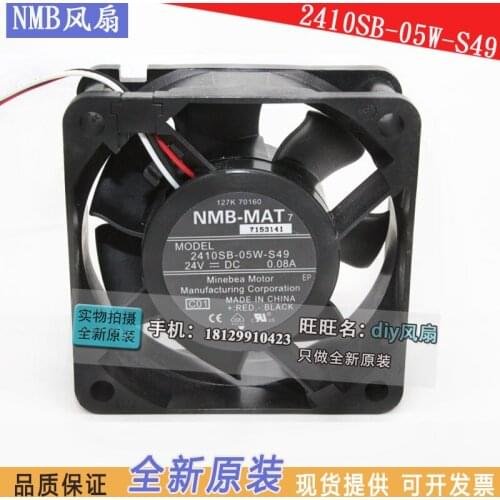 NEW NMB-MAT Minebea 2410SB-05W-S49 6025 24V 0.08A 6CM Frequency converter cooling fan