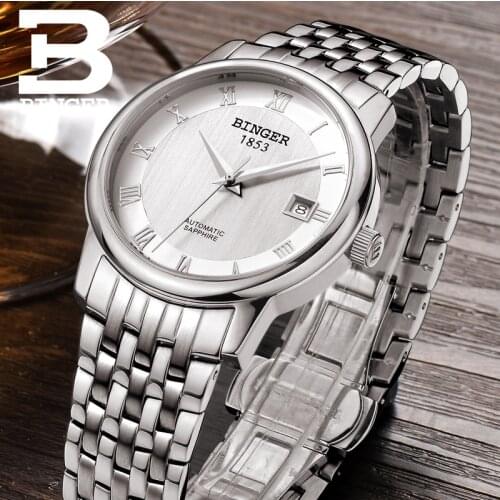 New Switzerland Wristwatches Luxury Brand BINGER Men Automatic Mechanical Watch Sapphire Waterproof Watches Men BG-0388