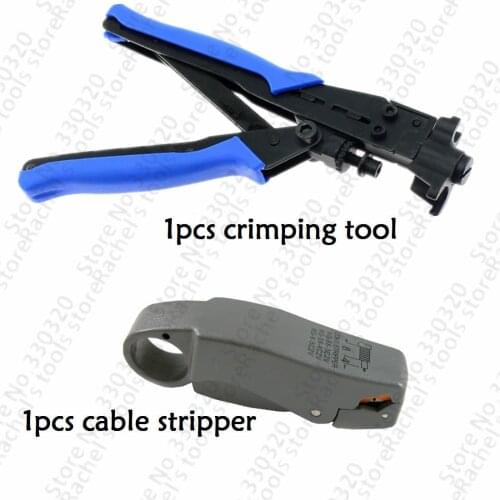 Compression Wire Crimper Plier F type Crimping Tool for 75-5-7 RG6 RG11 cable with coaxial cable stripper