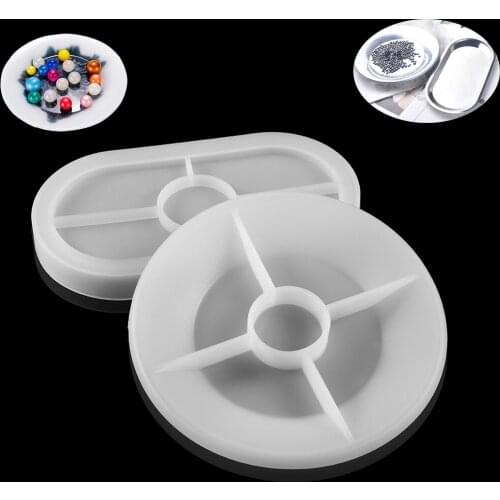 Clear Round Oval Flat Dish Epoxy Resin Molds Trinket Tray For DIY Resin Epoxy Casting Mold Silicone Jewelry Making Accessories