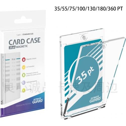 35/55/75/130PT Clear Cards Storage Case One Touch Magnetic Holder Top Loader Protector for Trading Football Board Gaming Cards