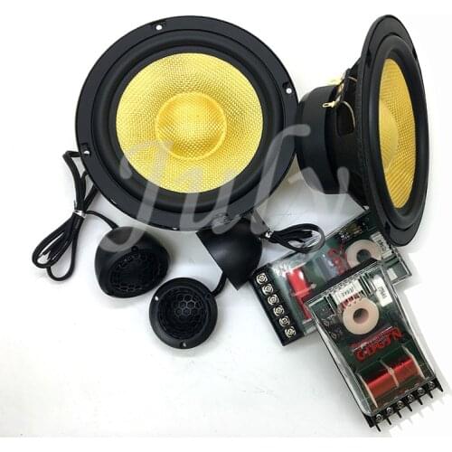 RV-F1 speaker set 6.5 inch fiber yellow cone two-way speaker set front door mid-high and bass speaker 45Hz-22KHz