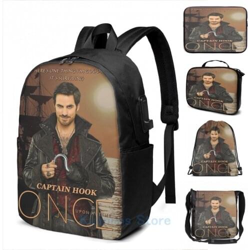 Graphic print If Theres One Thing Im Good at Its Surviving USB Charge Backpack men School bags Women bag Travel laptop bag