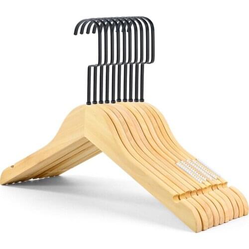 Sainwin 10pcs/lot 40cm Adult solid wood hanger clothes store dedicated wooden hanger lengthened non-slip clothes support custom