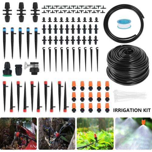 119pcs Garden Irrigation System Micro Drip Irrigation Kit Garden Patio Plants Watering Automatic Drip Misting Cooling System