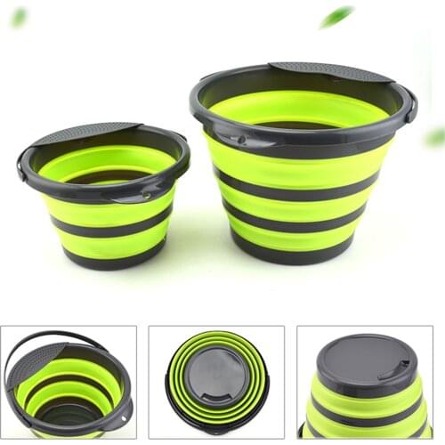 4L/10L Collapsible Bucket Portable Folding Bucket Water Bucket Container With Sturdy Handle For Backpacking Camping Outdoor