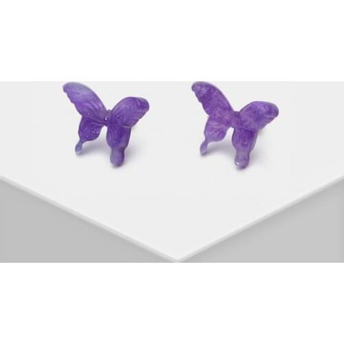 Amorita boutique Stylish and lovely acrylic purple butterfly stud earrings