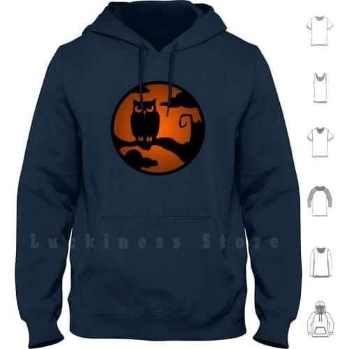 Halloween Owl Hoodie Long Sleeve Halloween Scary Orange Pumpking Bats Horror Terror Ahs Trick Or Treat Trick Treat