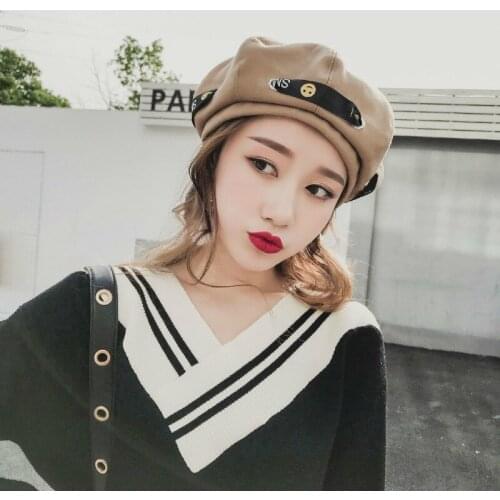 Hats Woman Winter Wool Beret Woman England Joker Bud Hat Pumpkin Cap Tide