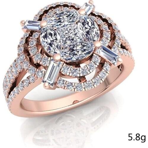 Milangirl Trendy 3 Colors Ladies Ring for Women Wedding Gift Luxury Jewelry Cubic Zircon Crystal Ring Bague Femme Anillos Mujer