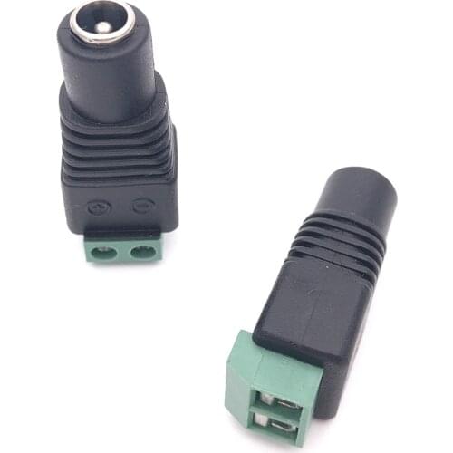 10PCS dc 5.5*2.5MM power jack socket connector 5.5X2.5MM FEMALE PLUG solderless terminal Screw Fastening Type 5.5*2.1MM 5.5*2.1