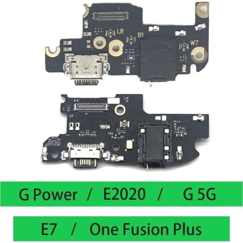 10PCS New USB Charging Port Connector For Moto G 5G / G Power / E7 / E 2020 / One Fusion Plus With Mic Microphone Flex Cable