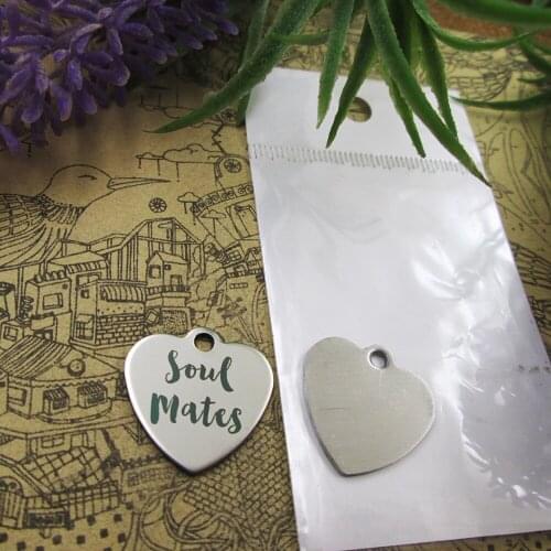 20pcs--"Soul Mates"stainless steel charms 5 styles for choosing DIY Charms for necklace bracelets