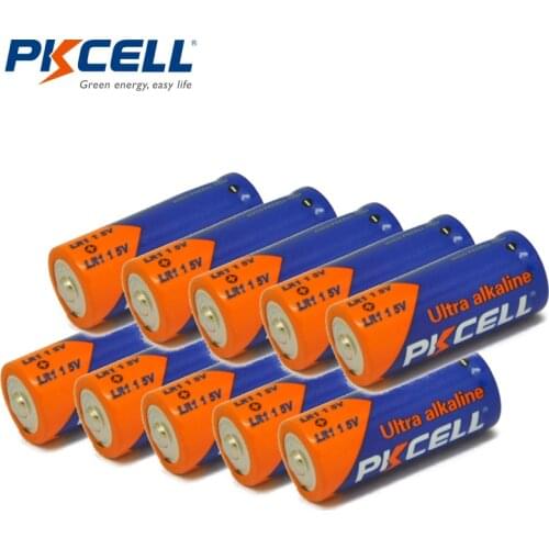 10 X PKCELL LR1 Alkaline Batteries SIZE N E90 MN9100 910A 1.5V Single Use Dry Batteries For Sperker Bluetooth Players