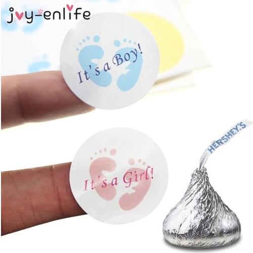 100pcs Its a boy/Its a girl Round Sticker Labels Gender Reveal Stickers Newborn Baby Shower Party Favor Candy Box Gift