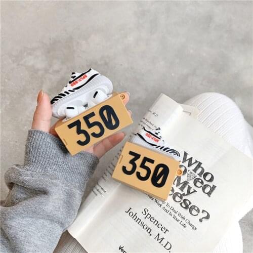 3D Cool Fashion Sports Brand Boost Shoe Box 350 Bluetooth Headset Case For Apple Airpods 1 2 Pro 3 Silicone Earphone Cover