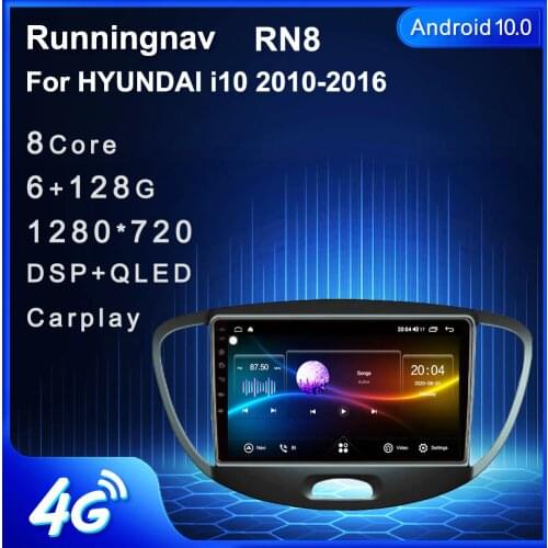 4G LTE Android 10.1 For HYUNDAI i10 2007 -2013 Multimedia Stereo Car DVD Player Navigation GPS Radio