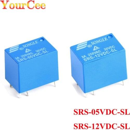 5PCS 5V 12V 6PIN Relays SRS-05VDC-SL SRS-12VDC-SL 05VDC-SL 12VDC-SL 4100 Blue 5V 12V 6PIN Power Relays New