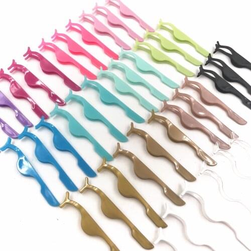 50 pcs Plastic Eyelashes Tweezers In Bulk False Eyelash Applicator Lash Cleaning Tool Lashes Extension Auxiliary Clamp Tools