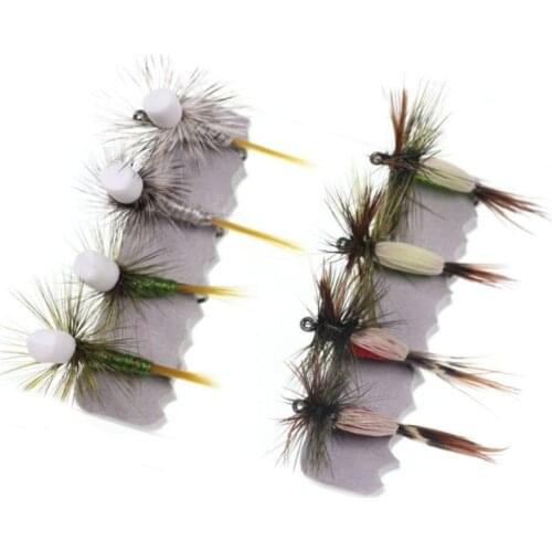 8PCS Copper Bead Head Nymph Flies Trout Fly Fishing Bait Single Metal Barbed Hook Life-like Fly Lure Tackle