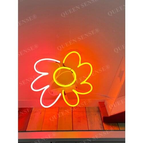 Custom Made 12“x12" Flesh Flower Acrylic Neon Light Lamp Sign Beer Bar Real Glass Decorate Home Wall Room Windows Tube Artwork