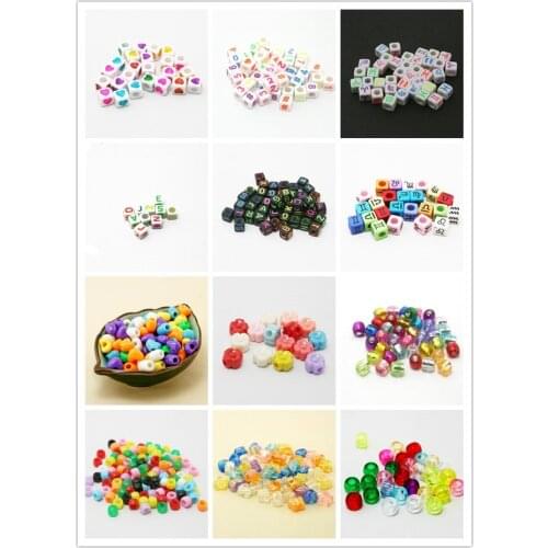 Acrylic Beads Letters constellation round cube heart shape Beads Kids DIY Craft Plastic Beads for Kids Jewelry Crafts Children