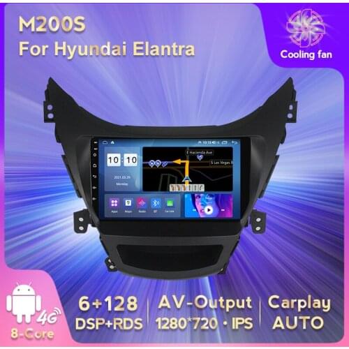 IPS HD 1280*720 Android 11 Car GPS Navigation DVD Multimedia Player for Hyundai Elantra 2012-2015 Stereo Player Carplay AUTO BT