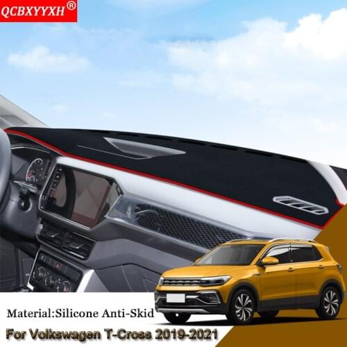 Car Styling For Volkswagen T-Cross 2019-2021 Auto Dashboard Protective Mat Shade Cushion Pad Rose Carpet Mat Cover Accessories