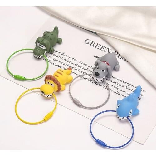 Cartoon Animal Doll Key Buckle Pendant Crocodile Lion Dog Shark Decorative Pendant Gift Fashion Jewelry Keychains