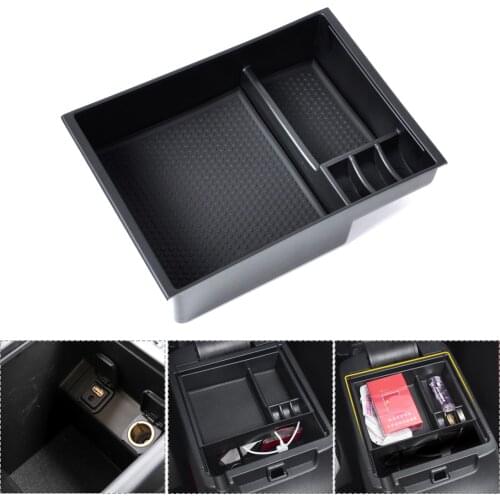Black Secondary Center Console Armrest Storage Box Glove Organizer Tray Fit for Mazda 3 Axela 2013 2014 2015 2016 2017