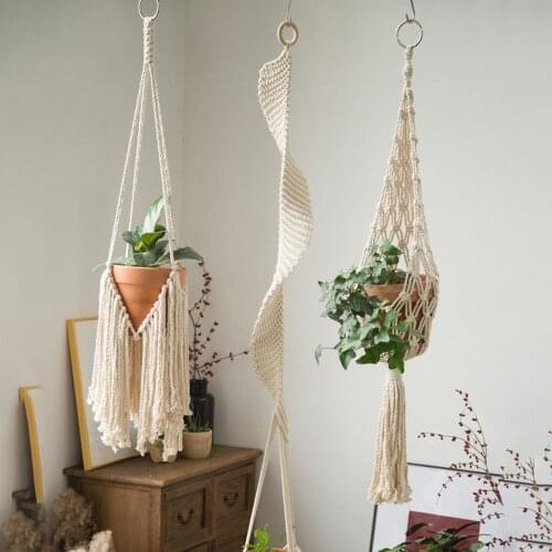 Plant holder basket macrame plant hanger hanging plant patio decoration plant pot holder plant holders Hand-woven hemp rope hang