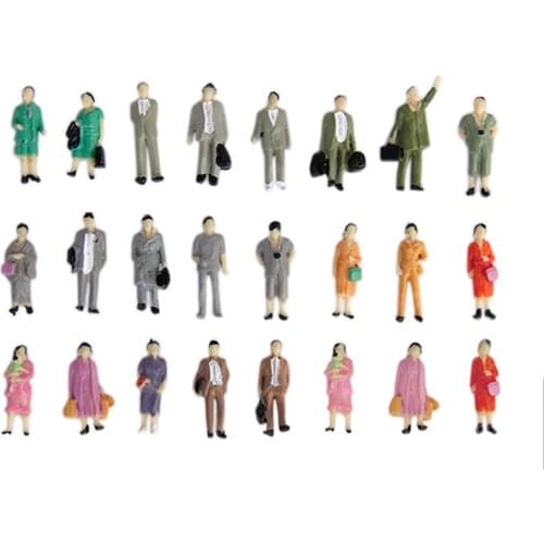 24pcs People Figurines 1:87 Scale Painted Figures O Scale Standing People for Miniature