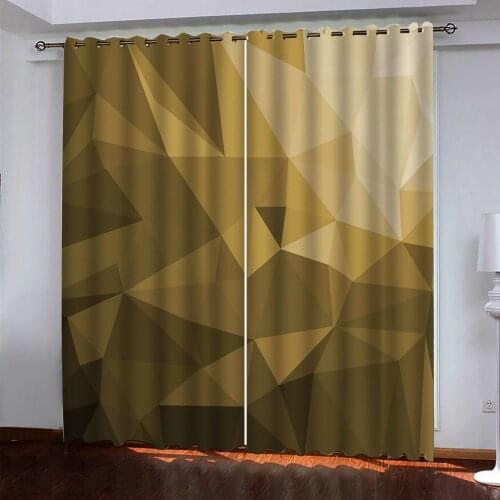 Photo 3D Curtains for Living Room Window gold geometry curtains 3D Curtains for Living Room Bedding Room Hotel