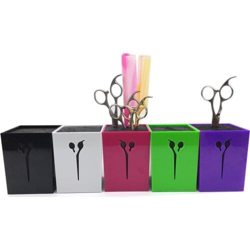 1Pc Professional Hairdressing Scissors Holder Stand Case Salon Hair Clips Storage Box Pot Clips Scissors Socket For Barber Tools
