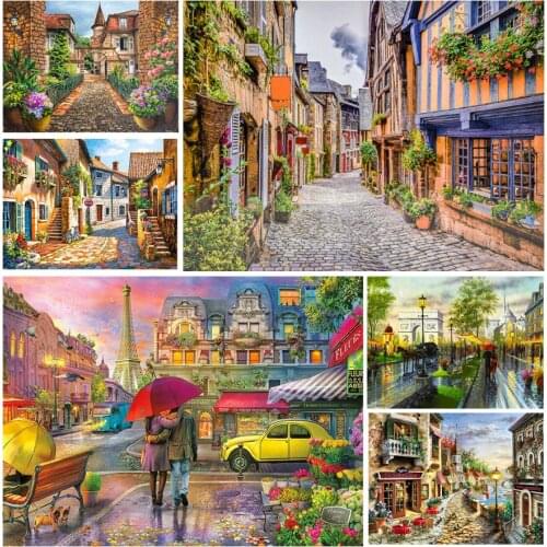 Streetscape Paris Scenery 5D Diy Full Square and Round Diamond Painting Embroidery Cross Stitch Kit Wall Art Club Home Decor
