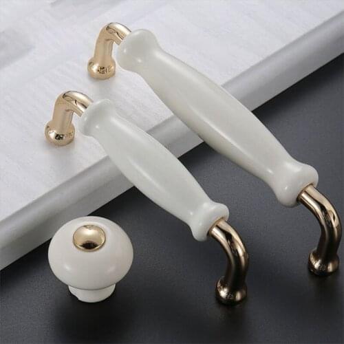 Ceramic Door Handles And Knobs Nordic Furniture Handle Zinc Alloy Drawer Pull Kitchen Cabinet Knob And Handle Dresser Hardware