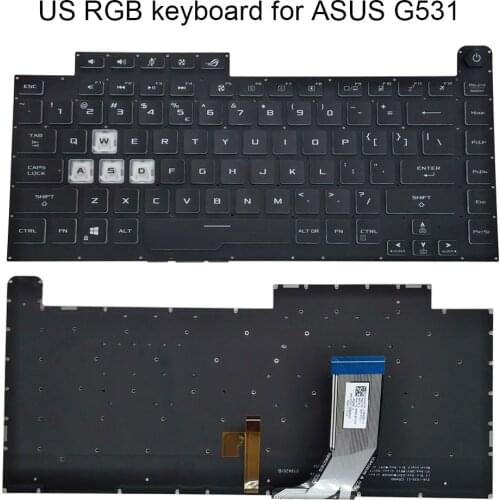 RGB UI English keyboard backlight for ASUS ROG Strix G531 G531GW G531GT G531GV G531G G512 keyboards color backlit 0KN1 8T2UI11