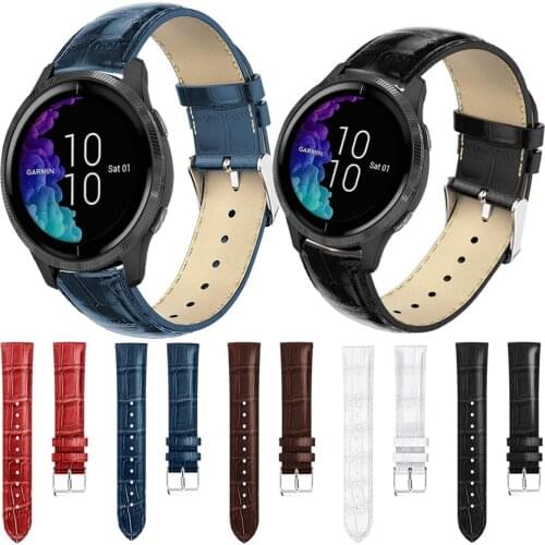 18MM 20MM 22MM Leather Straps For Garmin Vivoactive 4 3/Vivosmart HR Smart Watch Band PU Straps For Vivoactive 4S 3 4 Correa