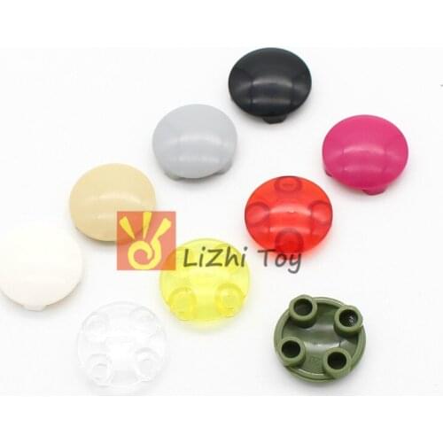 MOC 2654 54196 Plate Round 2x2 with Rounded Bottom Boat Stud High-tech Changeover Catch Building Blocks DIY Compatible Tech Part