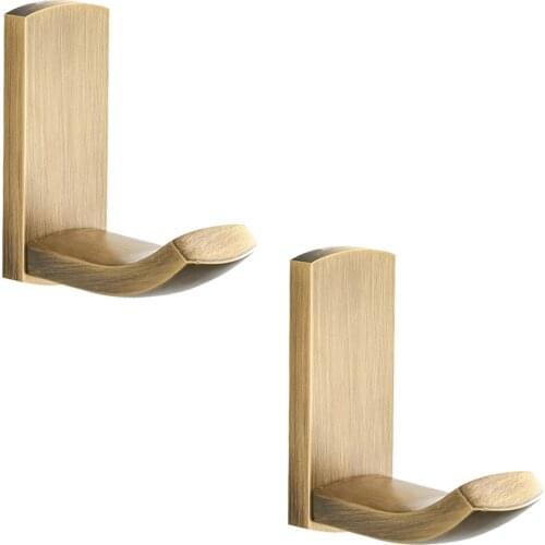 Leyden Bathroom Solid Brass 2pcs Robe Hook Black Gold Rose Gold Silver Antique Towel Clothes Hat Hook Bathroom Kithcen Accessory