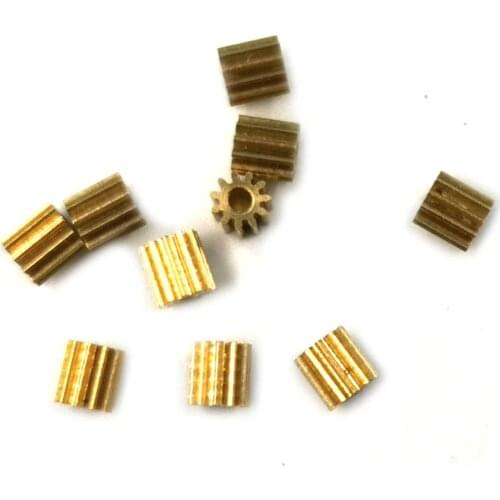 111.5A 0.3M 3.9mm Diameter Copper Gear Small Module 11 Teeth 1.5mm Hole 2mm/4mm Height Toy Pinion Parts 10pcs/lot