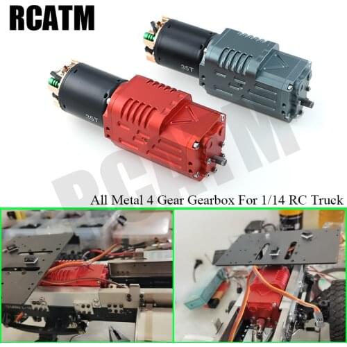 Metal 4 Gear Gearbox Transmission 540 35T Motor for 1/14 Tamiya RC Truck Tipper Trailer SCANIA 470 VOLVO ACTROS MAN LESU
