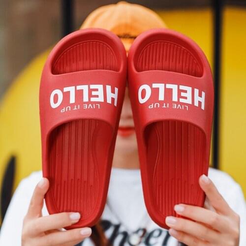 Fashion Red Slippers Mens Non-slip Slippers Mens Summer Soft Comfortable Slipper Mens Designer Casual Shoes Zapatos De Verano