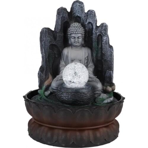Unique Buddha Shape Desktop Fountain Decoration Resin Home Tabletop Ornament with Light Home Decoration